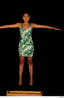  Luna Corazon dressed green patterned dress standing t-pose whole body 0009.jpg